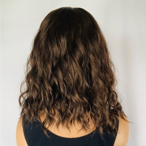 Dark Brown 12” Synthetic Wig with Bangs / “Put On & Go” 🤎 - Picture 9 of 9